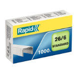 Rapid Staples Standard 26/6 Galvanized Box of 1000