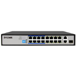 D-LINK | DES-F1018P-E | 18 Port PoE Switch with 16 PoE Ports (8 Long Reach 250m) and 2 Gigabit Uplink Ports