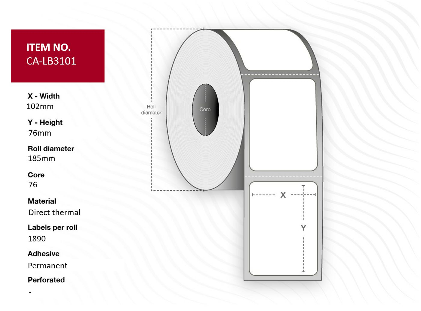 Capture White Ca-Lb3101 Printer Label