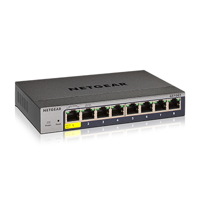 Image of NETGEAR GS108T-300 Managed L2/L3/L4 Gigabit Ethernet (10/100/1000)...
