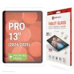 Displex Tablet Glass (9H) for Apple iPad Pro 13'' (2025/2024), Eco Mounting Frame, unbreakable, ultra-slim, invisible