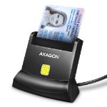 Axagon Universal desktop USB contact Smart/ID card reader with long USB-A cable. Suitable for the eObanka application. smart card reader Indoor USB 2.0 Black