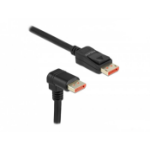 DeLOCK DisplayPort cable male straight to male 90° downwards angled 8K 60 Hz 1 m