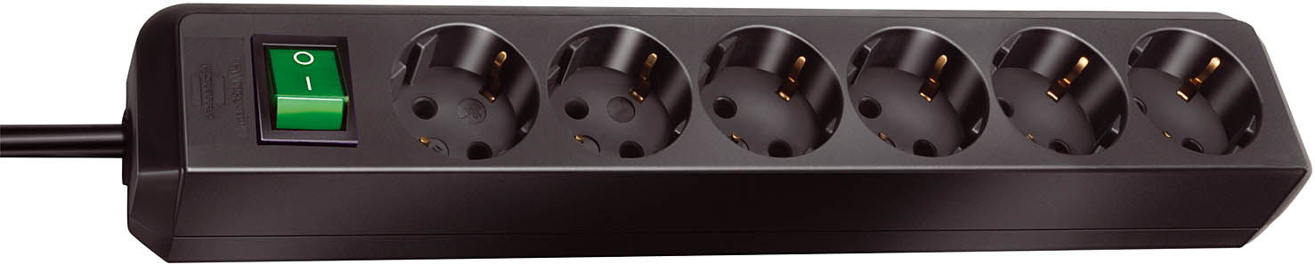 Image of Brennenstuhl Eco-Line 6-w 3m power extension 6 AC outlet(s) Black
