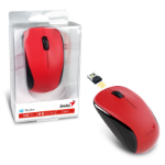 Genius Computer Technology NX-7000 Wireless Mouse, 2.4 GHz with USB Pico Receiver, Adjustable DPI levels up to 1200 DPI, 3 Button with Scroll Wheel, Ambidextrous Design, Red