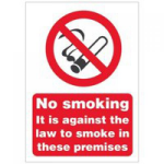 SECO by Stewart Superior SECO Prohibition Safety Sign No Smoking It Is Against The Law To Smoke In These Premises A5 Self Adhesive Vinyl - SB003SAV-A5