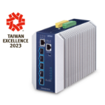 PLANET Industrial Layer 3 5-Port Managed L3 10G Ethernet (100/1000/10000) Aluminium, Blue