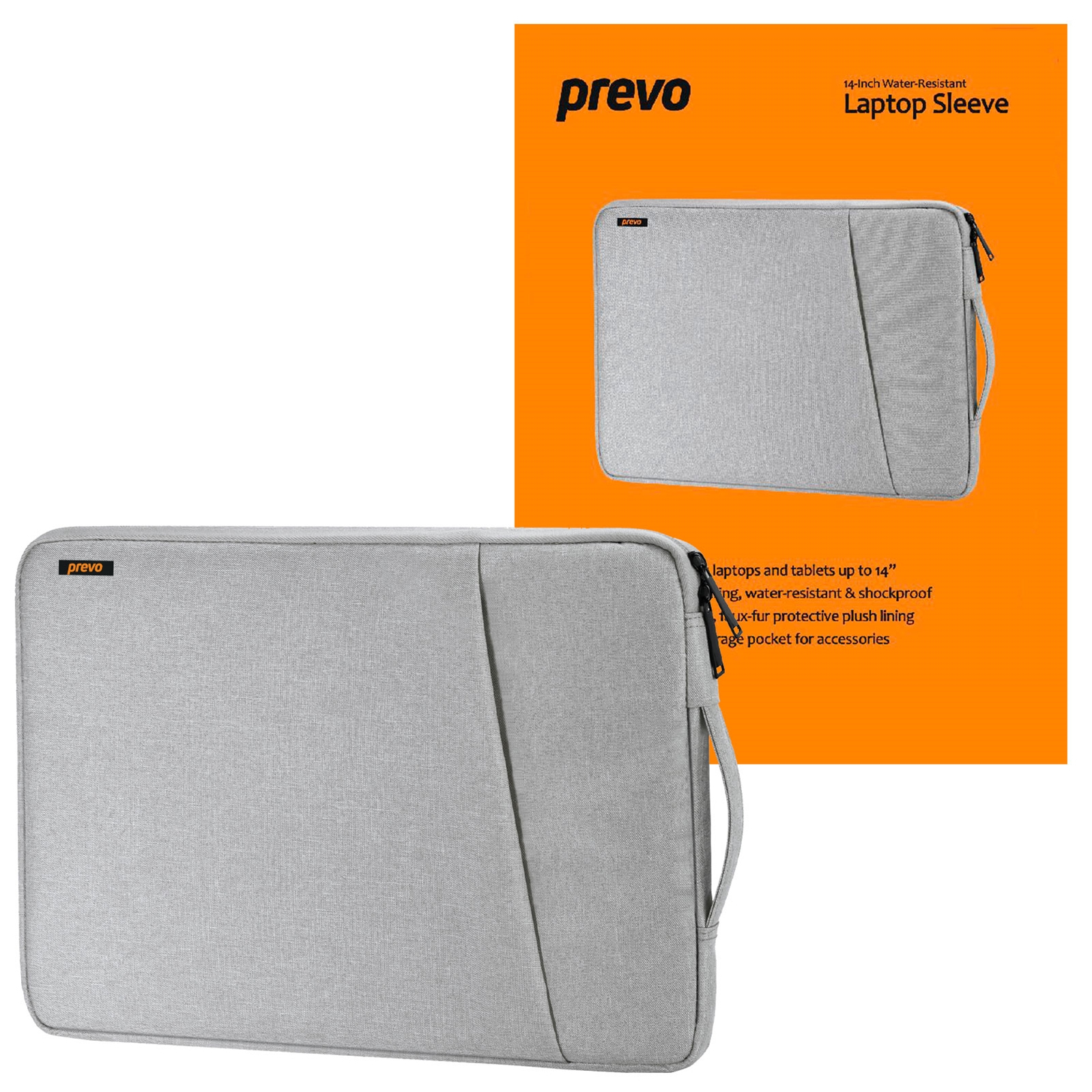 Image of PREVO LB007 notebook case 35.6 cm (14") Sleeve case Grey