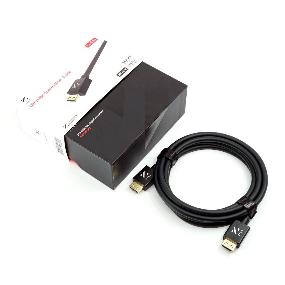 Zilr Ultra High Speed HDMI Cable with Ethernet (8Kp60 Secure Type-A) 2m / 6.6ft