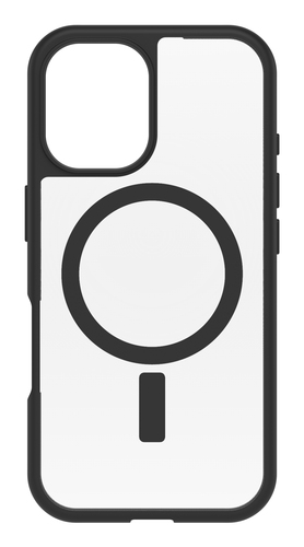 OtterBox React Series - Back cover for mobile phone - MagSafe compatibility - black crystal - for Apple iPhone 16