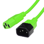 Videk IEC M (C14) to IEC F (C13) Mains Power Cable Green 3Mtr