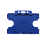 BioBadge Blue Dual-Sided BIOBADGE Open Faced ID Card Holders - Landscape (Pack of 100)