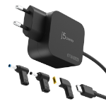 j5create JUP1565DCE3A-EN 67W GaN PD USB-CÂ® Mini Charger with 3 Types of DC Connector - EU