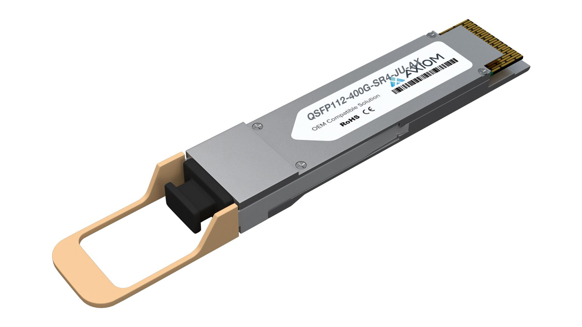 Axiom QSFP112-400G-SR4-JU- Compatible 400G QSFP 50 m Transceiver Axiom QSFP112-400G-SR4-JU- Compatible 400G QSFP 50 m Transceiver
