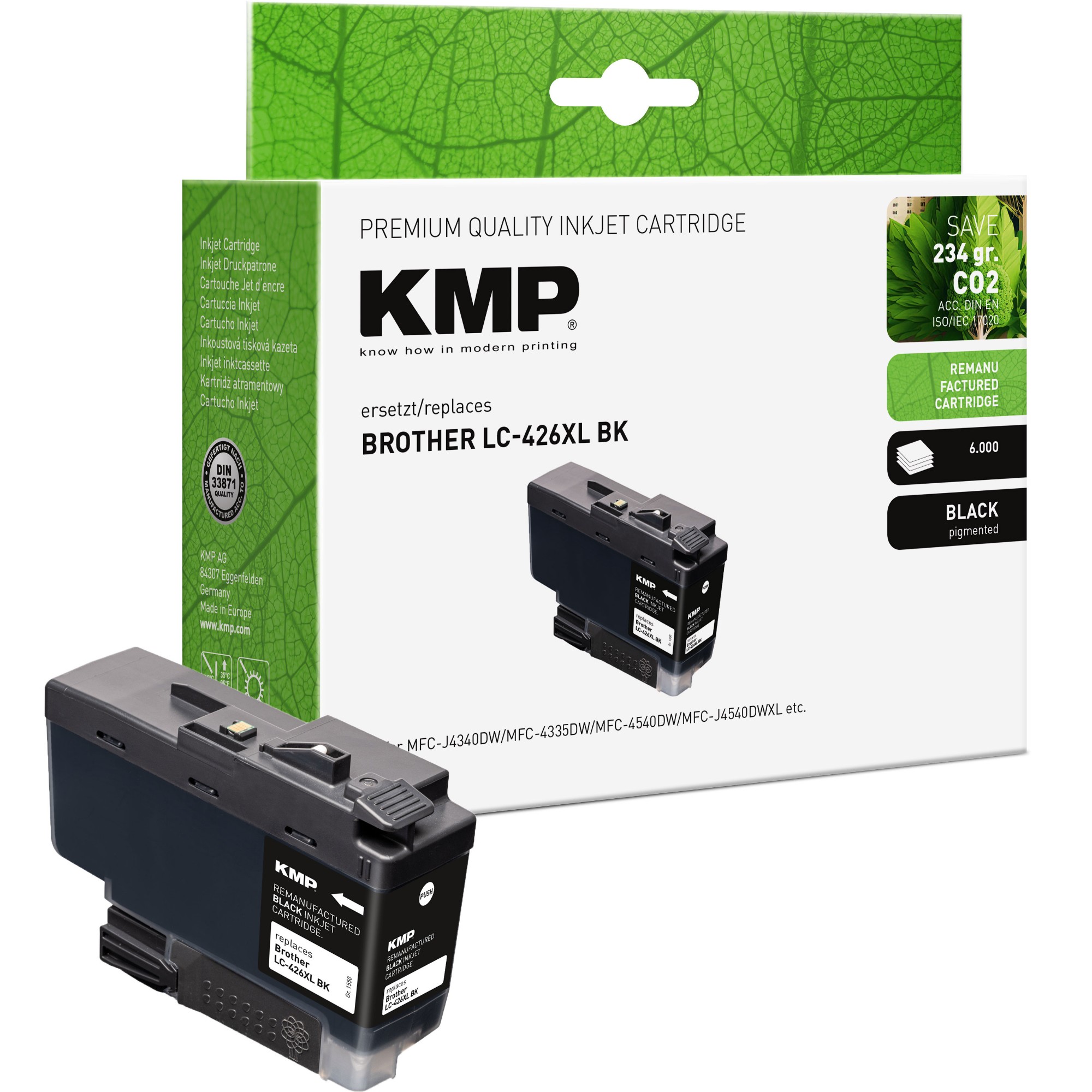 EU Product - KMP Patrone Brother LC426XLBK black 6000 Seiten remanufactured