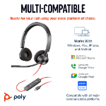 Poly Blackwire 3320 Stereo USB-C Headset +USB-C/A Adapter