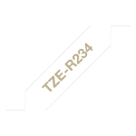 Brother TZE-R234 DirectLabel gold on white non adhesive textil 12mm x 4m for Brother P-Touch TZ 3.5-18mm/6-12mm/6-18mm/6-24mm/6-36mm