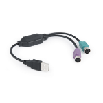 Gembird UAPS12-BK PS/2 cable 0.3 m 2x 6-p Mini-DIN USB A Black, Green, Purple