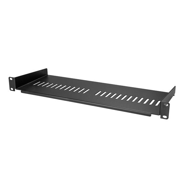 StarTech.com 1U Vented Server Rack Cabinet Shelf - 7in Deep Fixed Cantilever Tray - Rackmount Shelf for 19&quot; AV/Data/Network Equipment Enclosure with Cage Nuts &amp; Screws - 44lbs capacity