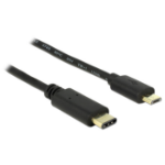 DeLOCK 2m, USB2.0-C/USB2.0 Micro-B USB cable Micro-USB B USB C Black