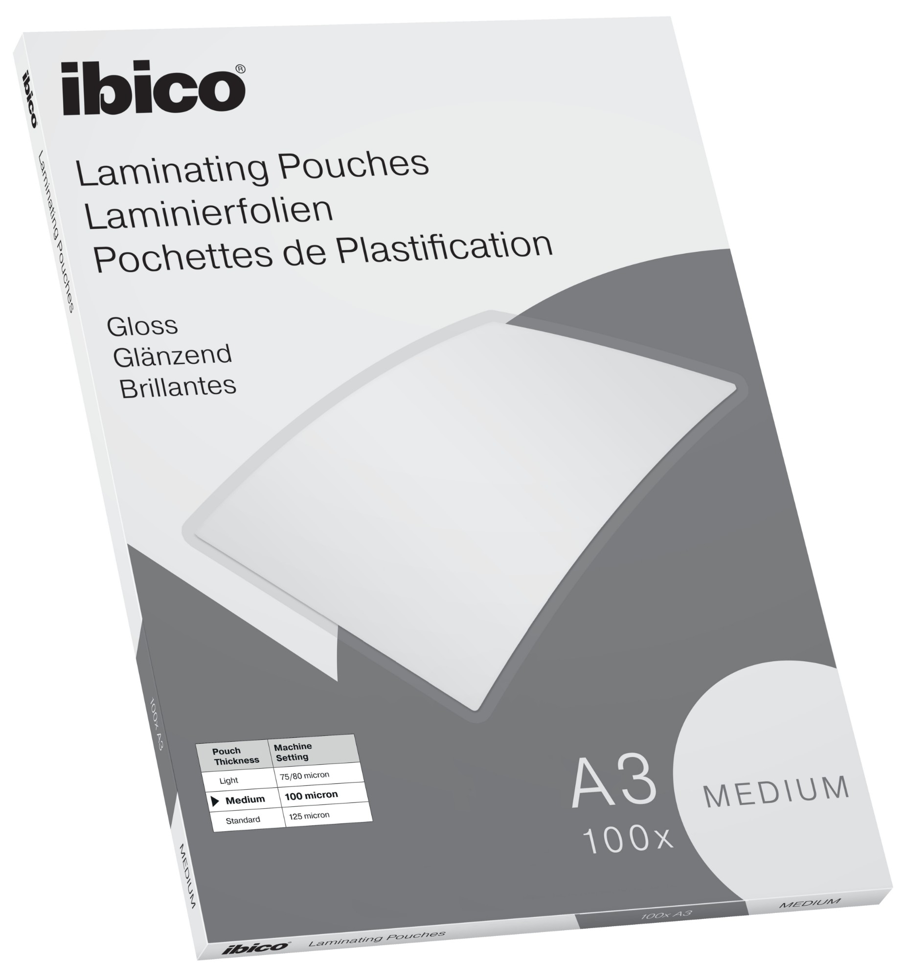 Basics A3 Gloss Laminating Pouches Medium - Pack of 100