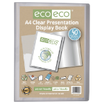 Eco Eco A4 50% Recycled Clear 40 Pocket Presentation Display Book - Single