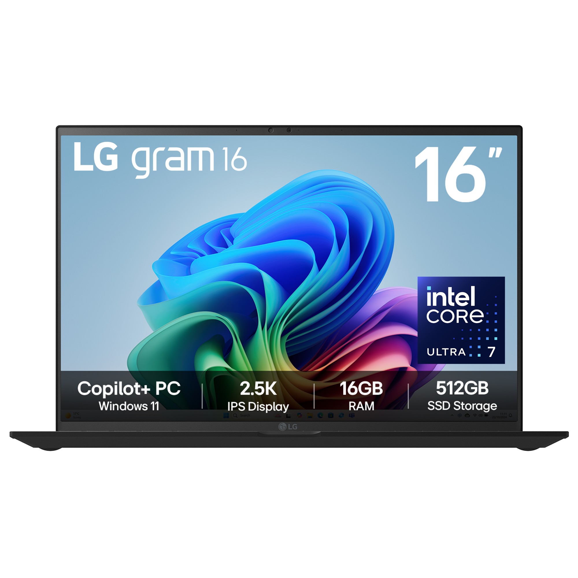 PC Portable LG Gram 16Z90TL - 16" QHD+, Ultra7 32Go RAM 1To SSD, Intel Arc Graphics, Windows 11 Pro - Ultra Léger 1.23kg, Noir Obsidien