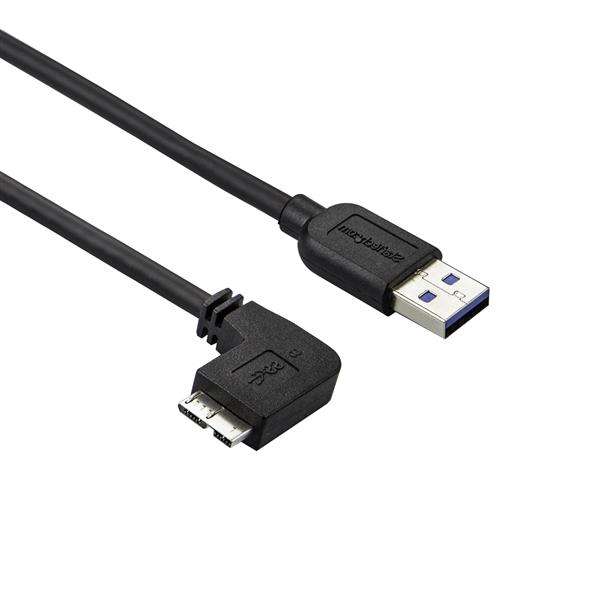 Photos - Cable (video, audio, USB) Startech.com Slim Micro USB 3.0 Cable - M/M - Left-Angle Micro-USB - 1 USB 