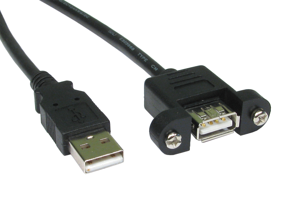 Cables Direct Women's Black Usb 2.0 Am-Af 0.5M Usb Cable Usb A