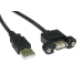 Cables Direct USB 2.0 AM-AF 0.5m USB cable USB A Black
