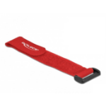 DeLOCK Hook-and-loop cable tie with loop L 190 x W 25 mm red 5 pieces