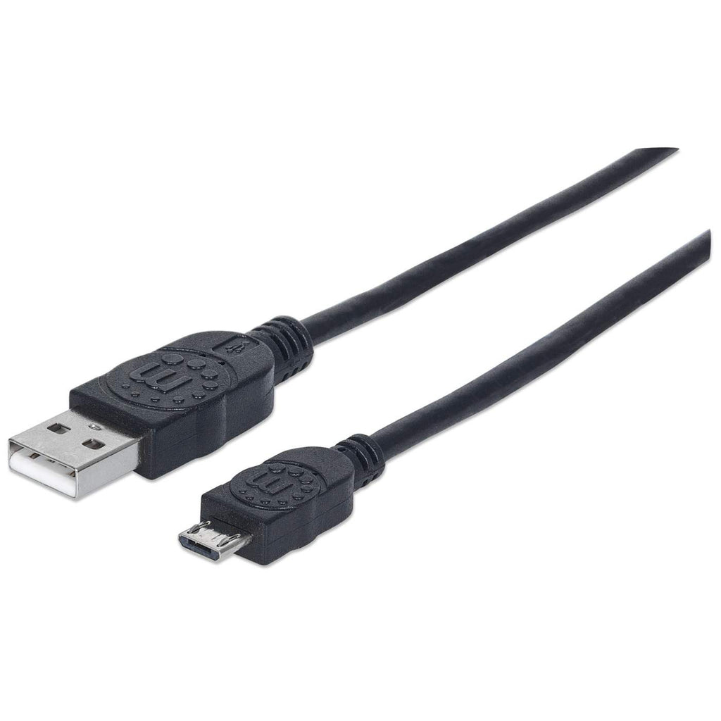 Image of Manhattan USB-A to Micro-USB Cable, 3m, Male to Male, Black, 480...