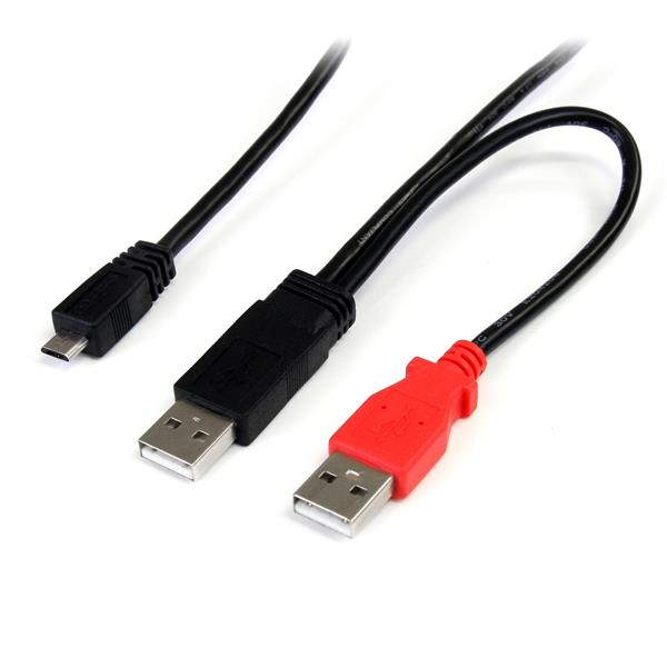 Image of StarTech.com 3 ft USB Y Cable for External Hard Drive - Dual USB-A...