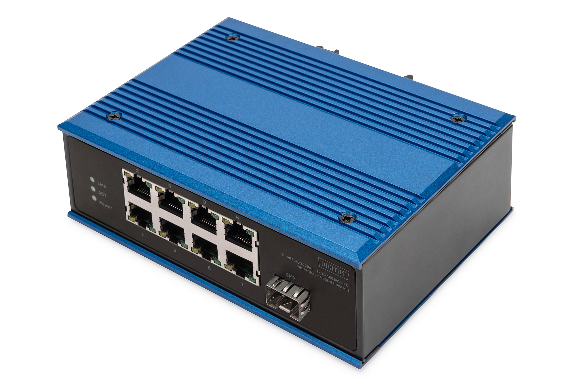 Image of Digitus 8 Port Fast Ethernet Network Switch, Industrial,...