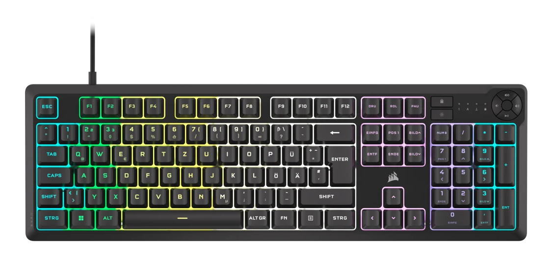 Corsair K55 CORE RGB keyboard Gaming USB QWERTY Nordic Black