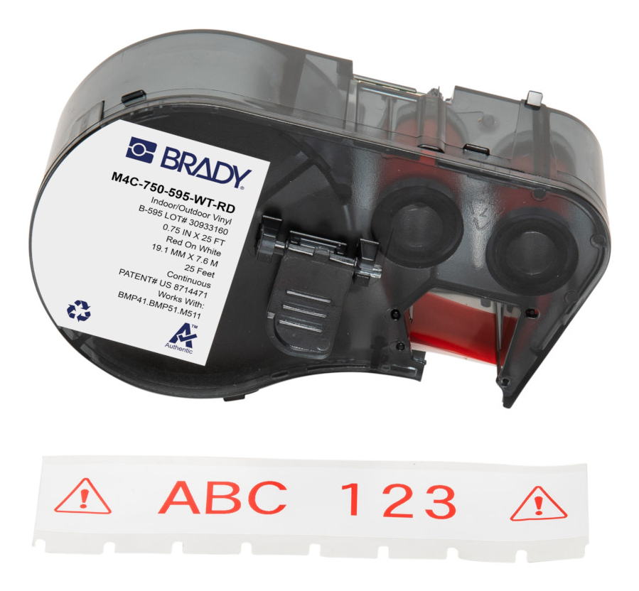 Brady Red/White M4c-750-595-Wt-Rd Printer Label Self-Adhesive Printer