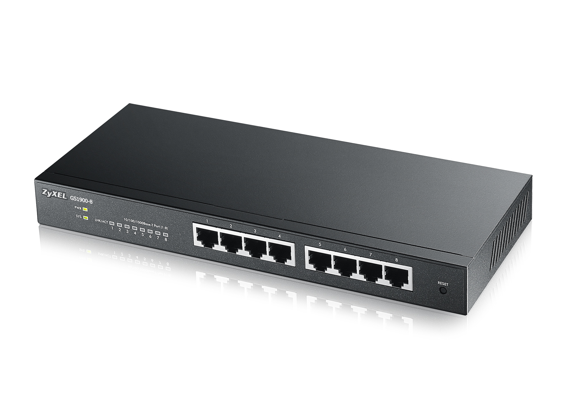 Image of Zyxel GS1900-8 Managed L2 Gigabit Ethernet (10/100/1000) Black