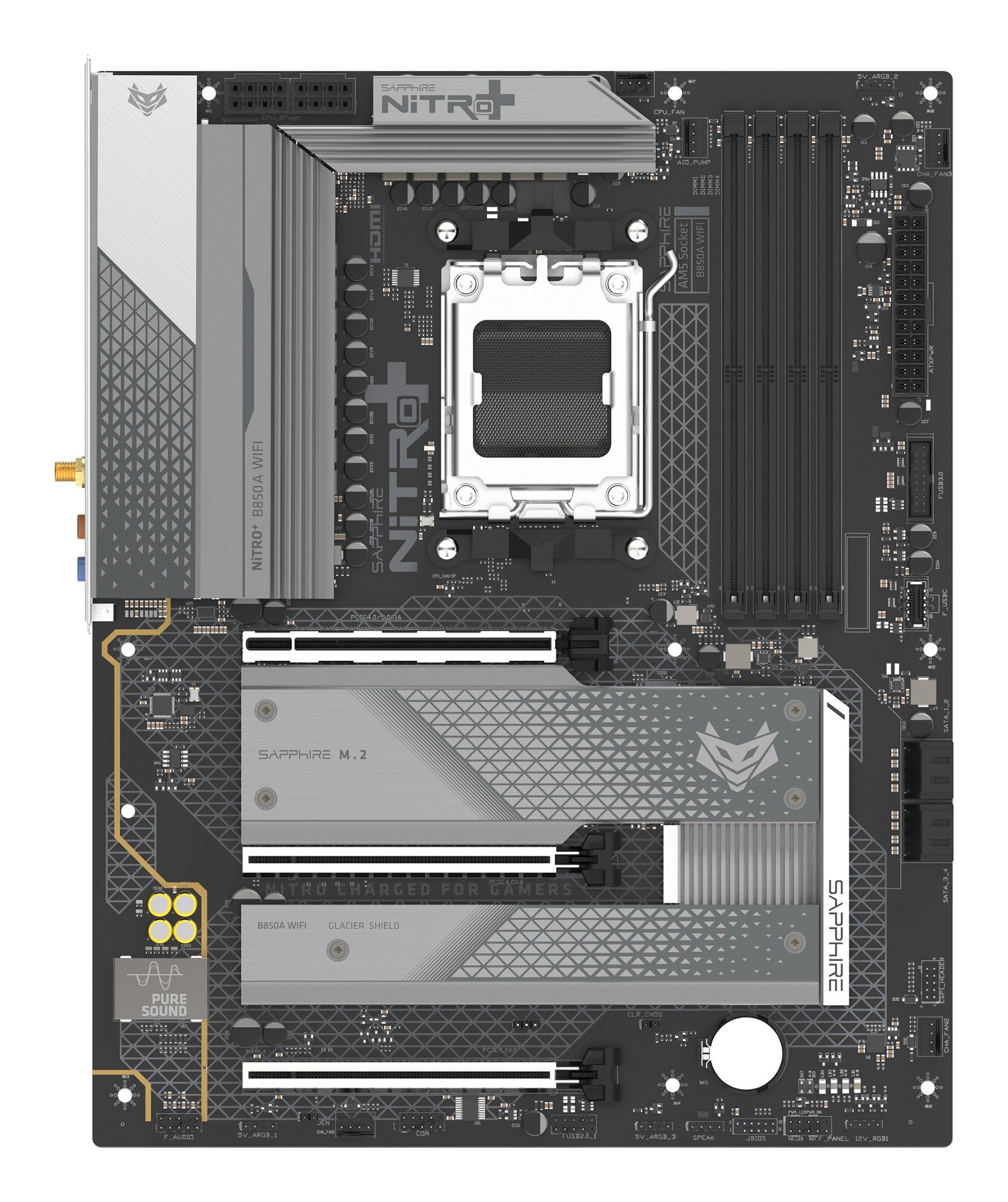 Sapphire NITRO+ B850A WIFI 7 AMD B850 Socket AM5 micro ATX