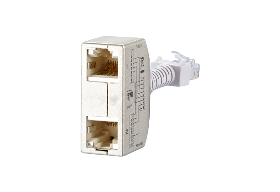 Image of METZ CONNECT 130548-02-E cable gender changer RJ45 ISDN x 2 Silver