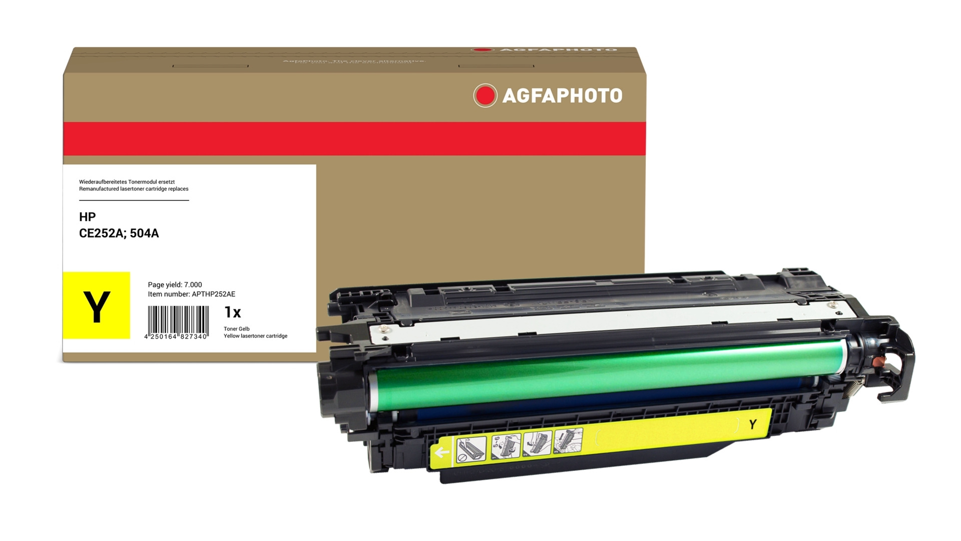 AgfaPhoto Compatible Toner Cartridge. Yellow. Replacement for HP CE252