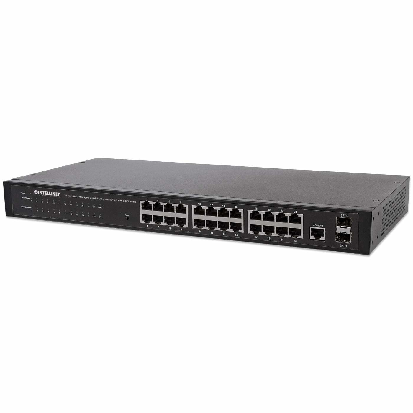 Image of Intellinet 24-Port Network Switch, 24-Port (RJ45), Rackmount,...