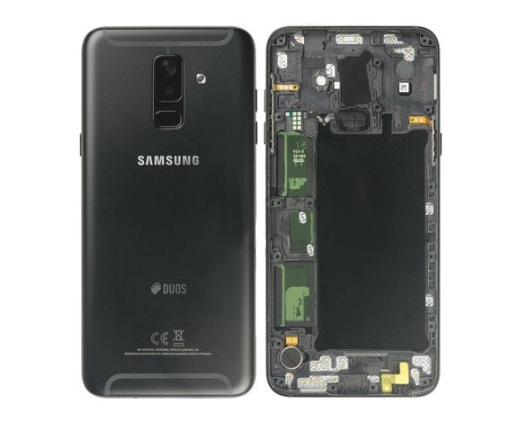 EU Product - Galaxy A6 Plus 2018 Back Cover Black Duos thumbnail