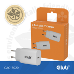 CLUB3D 2-Pack USB C Charger 30 Watt Whit