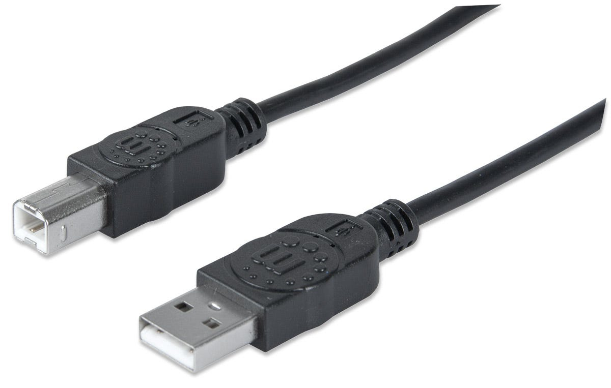 Image of Manhattan USB-A to USB-B Cable, 1m, Male to Male, 480 Mbps (USB...
