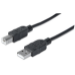 Manhattan USB-A to USB-B Cable, 1m, Male to Male, 480 Mbps (USB 2.0), Hi-Speed USB, Black, Lifetime Warranty, Equivalent to USB2HAB1M