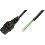 Microconnect Powercord C13 IEC Lock - Open End black 5 m, PC965 No C13 coupler