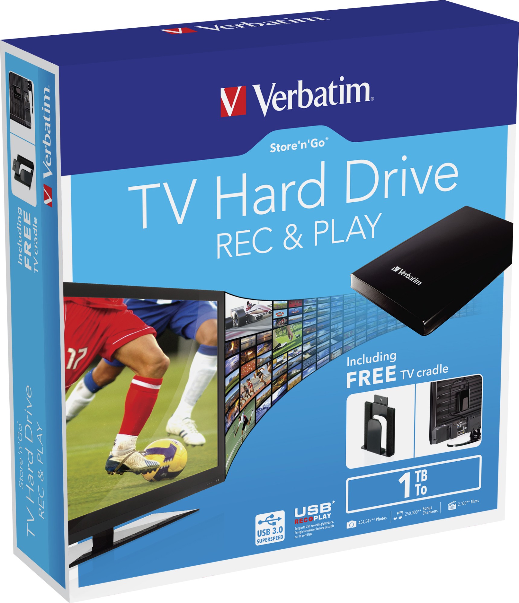 Verbatim Store 'n' Go TV disco rigido esterno 1000 GB Nero, 1 nello stock  di distributori/grossisti per la rivendita - Stock In The Channel