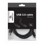 Gembird CCP-USB2-AMCM-10 USB-kabel USB 2.0 3 m USB A USB C Zwart