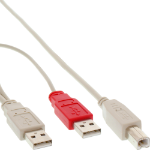 InLine USB 2.0 Y-Cable 2x Type A male / female, 1m