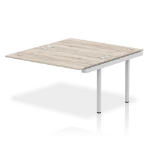 Dynamic Impulse Back-to-Back Bench Desk Extension Kit W1400 x D1600 x H730mm Grey Oak Finish Silver Frame - IB00221 DD